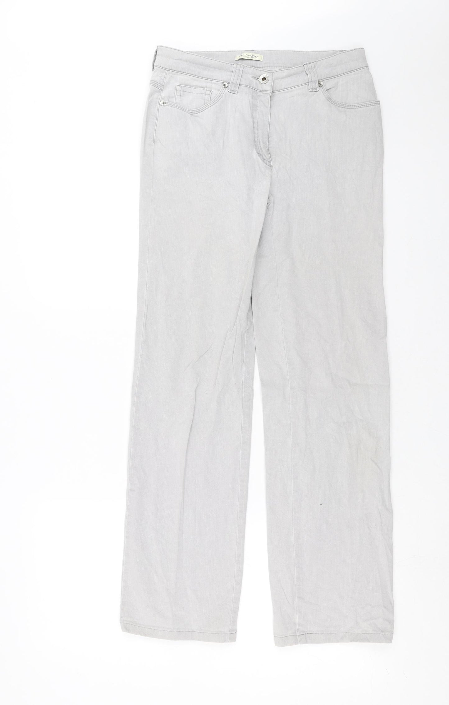 Christian Berg Womens Grey  Denim Straight Jeans Size 12 L28 in