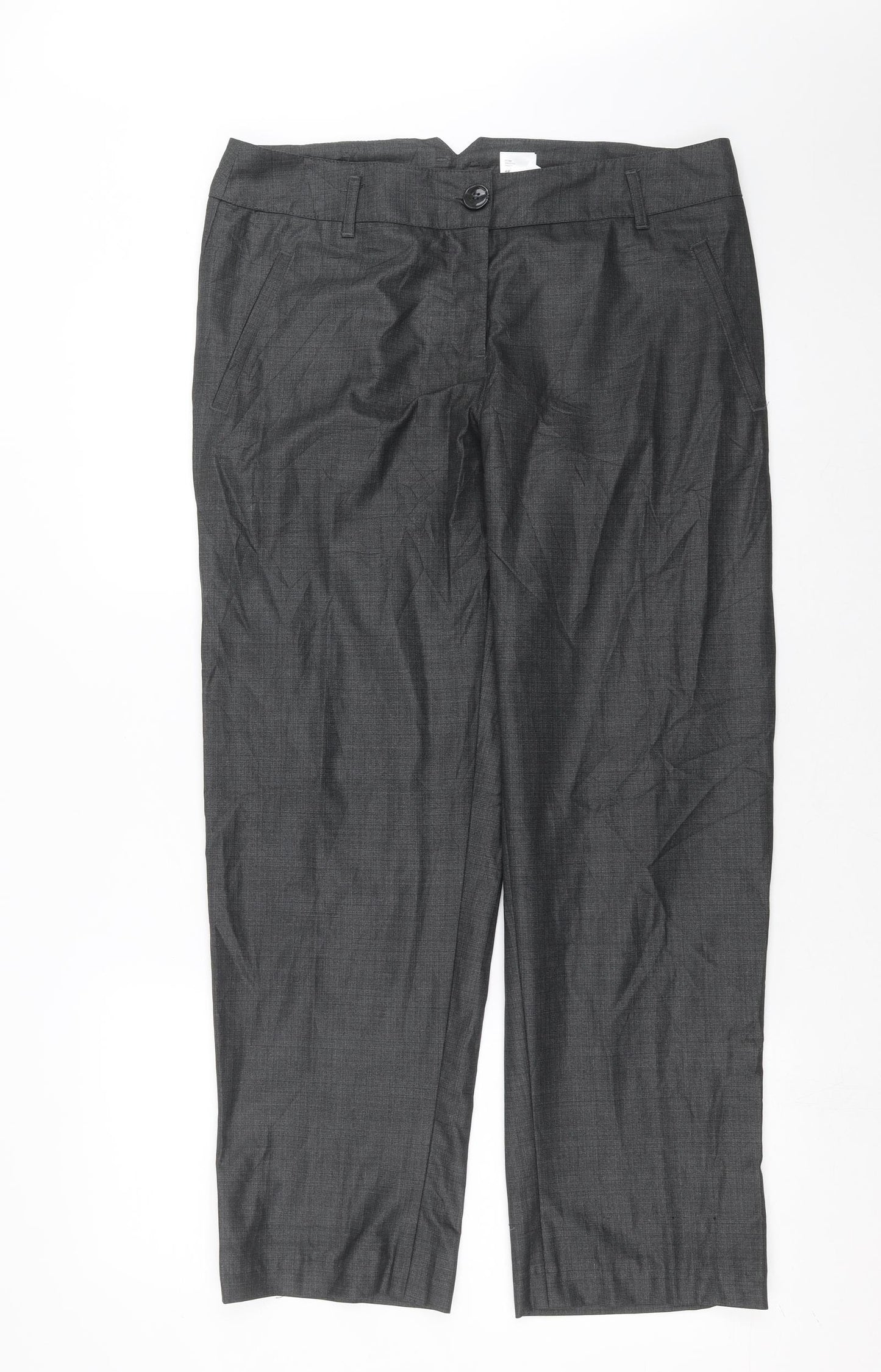 H&M Womens Grey   Trousers  Size 12 L28 in