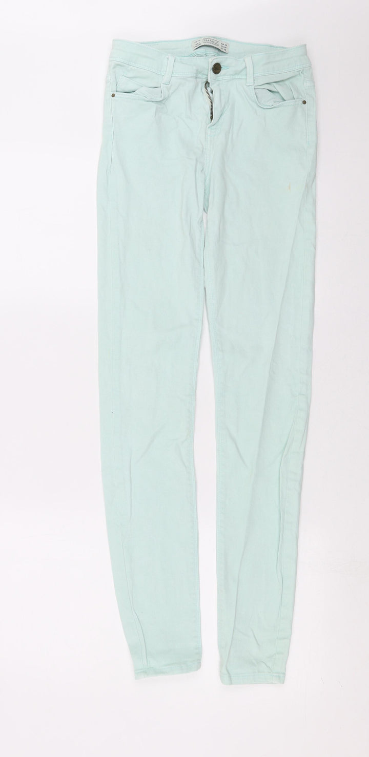 Zara Womens Green Denim Skinny Jeans Size 8 L31 in