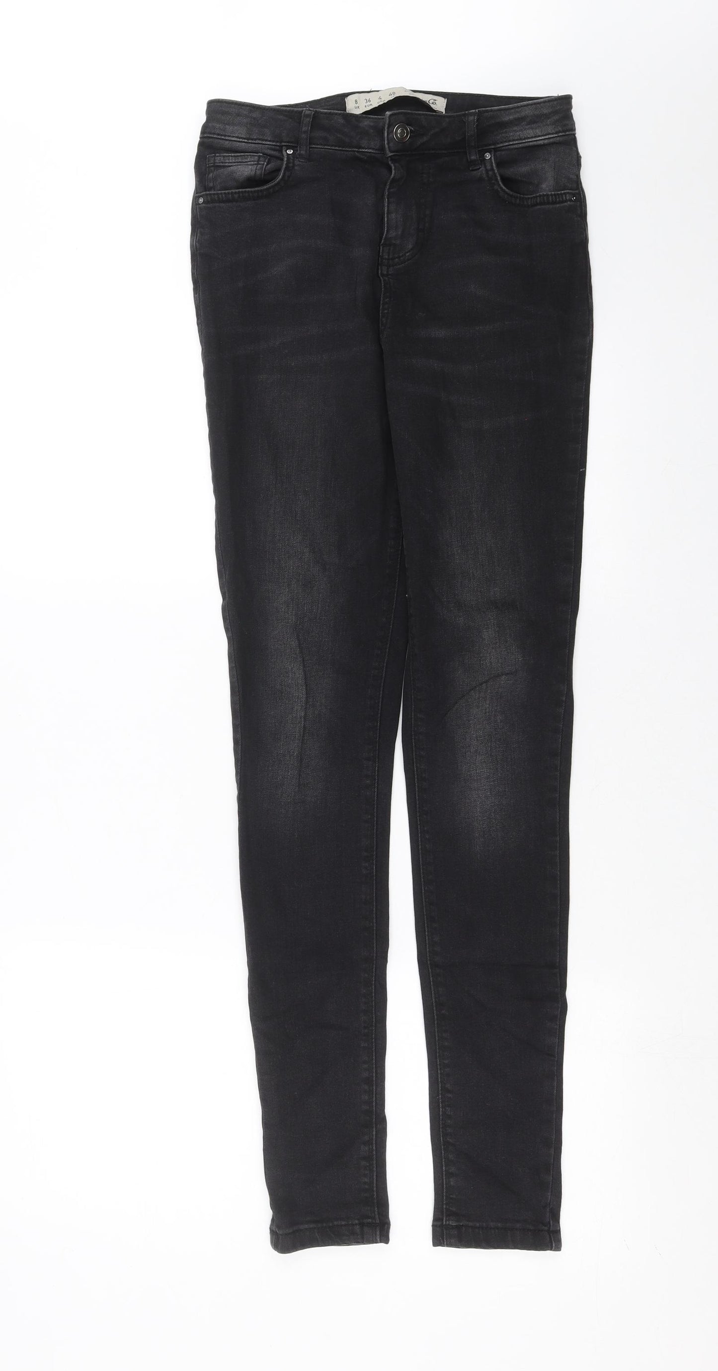Primark Womens Black  Denim Skinny Jeans Size 8 L32 in