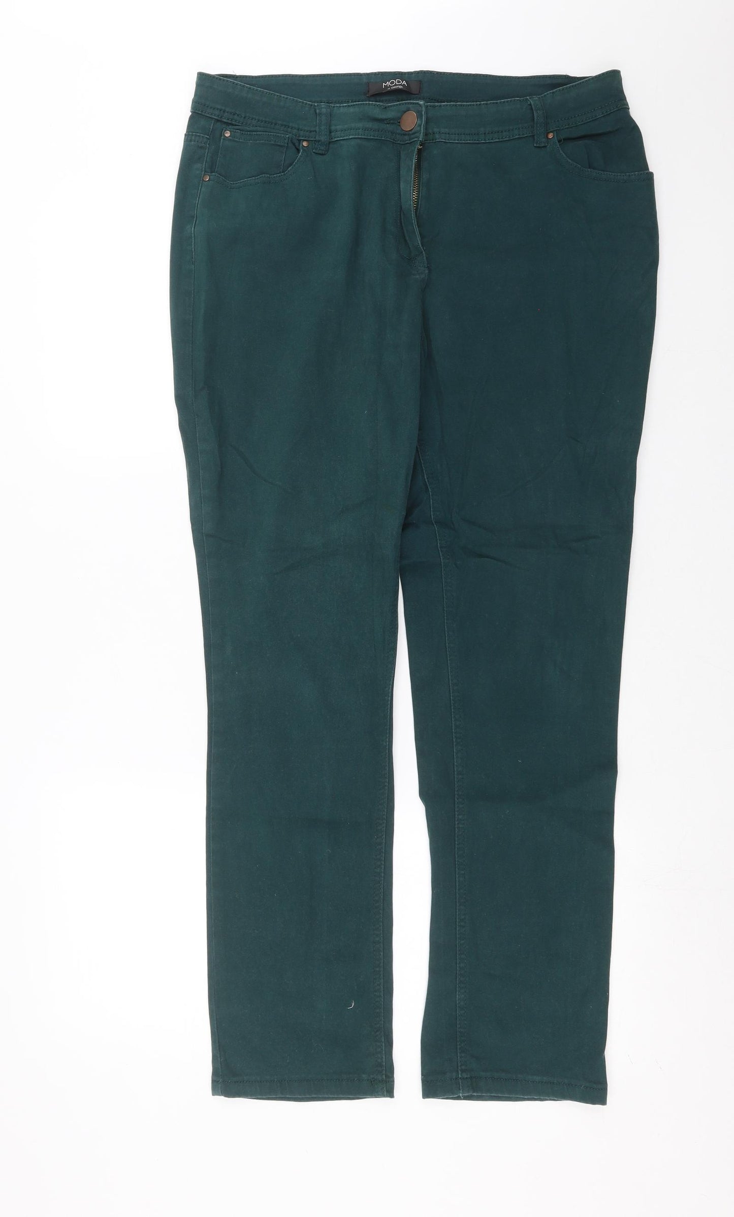 George Womens Green  Denim Straight Jeans Size 18 L29 in
