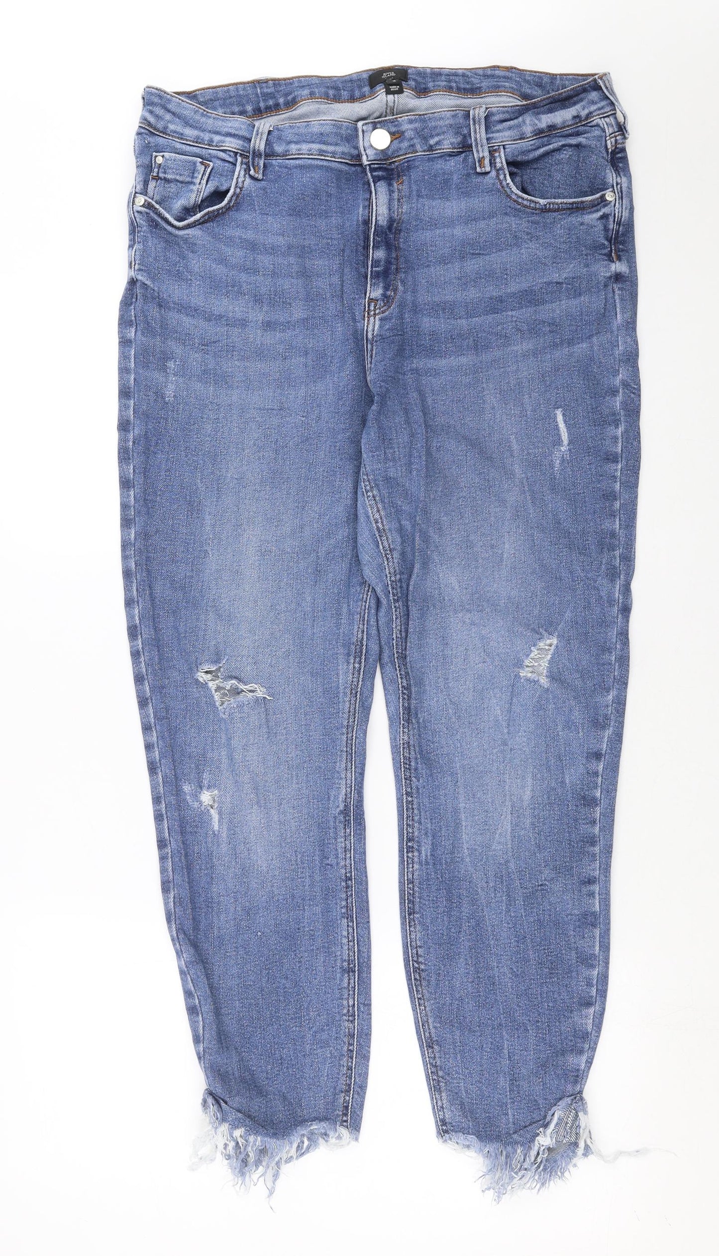 River Island Womens Blue  Denim Skinny Jeans Size 18 L27 in