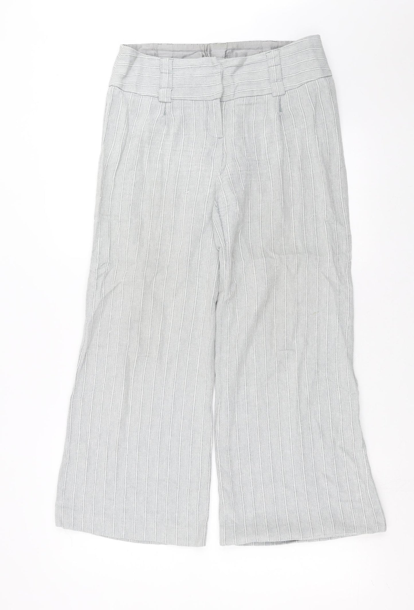 NEXT Womens Grey Striped  Trousers  Size 10 L28 in