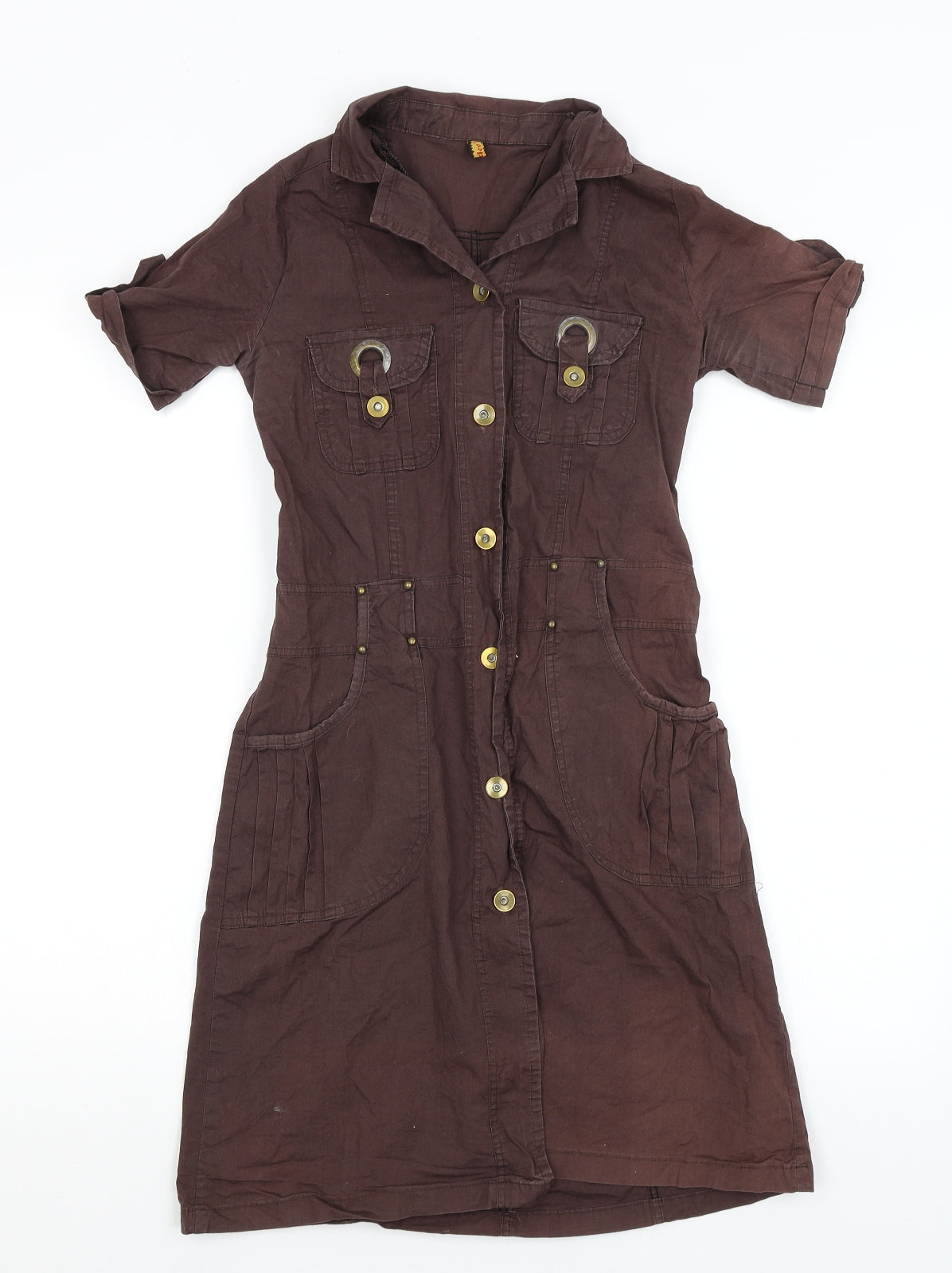 Uclev Womens Brown   Shirt Dress  Size 10