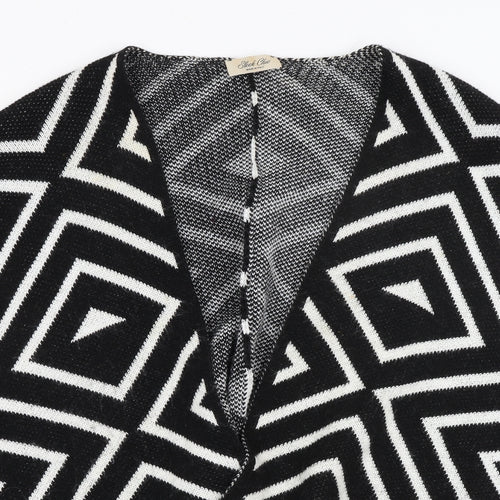 Sleek Chic Womens Black Geometric  Shrug Jumper One Size