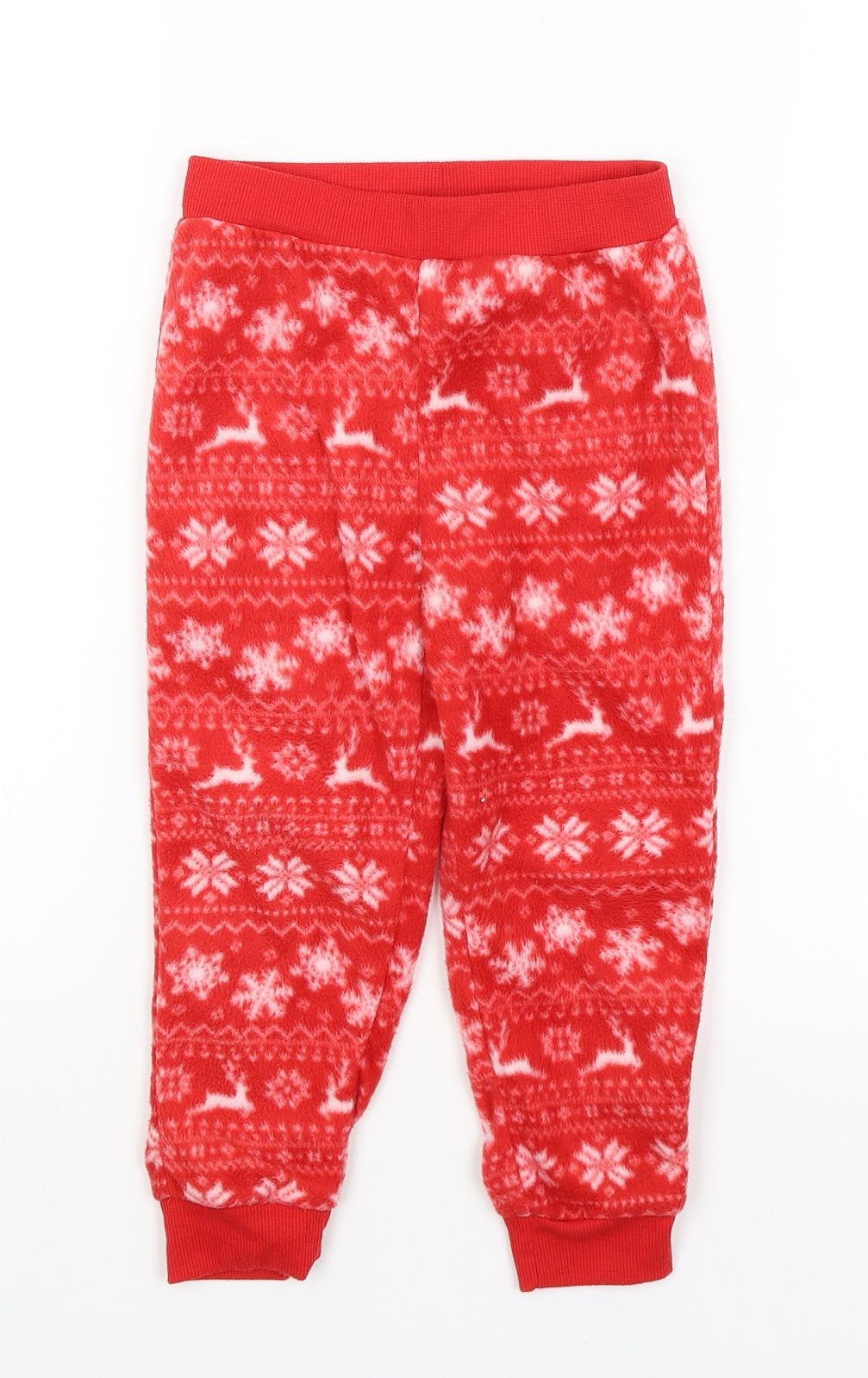 Studio Girls Red Solid  Capri Pyjama Pants Size 4-5 Years  - Christmas