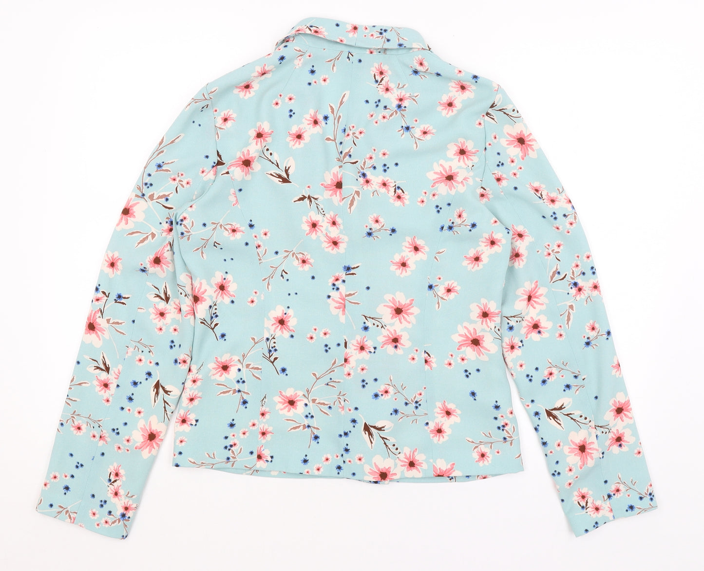 New Look Womens Blue Floral  Jacket Blazer Size 12