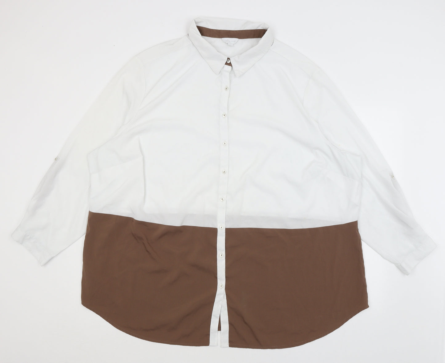 Being Casual Womens White   Basic Button-Up Size 20