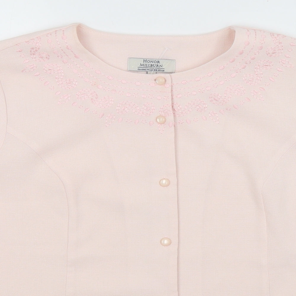 Honor Millburn Womens Pink   Basic Button-Up Size 16