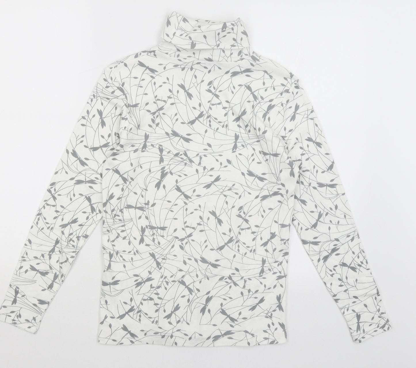 Emreco Womens White Floral  Basic T-Shirt Size 12  - Dragonflies