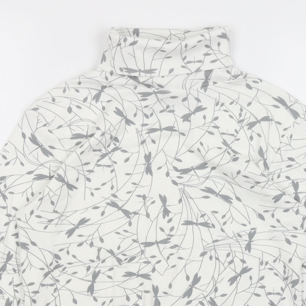 Emreco Womens White Floral  Basic T-Shirt Size 12  - Dragonflies