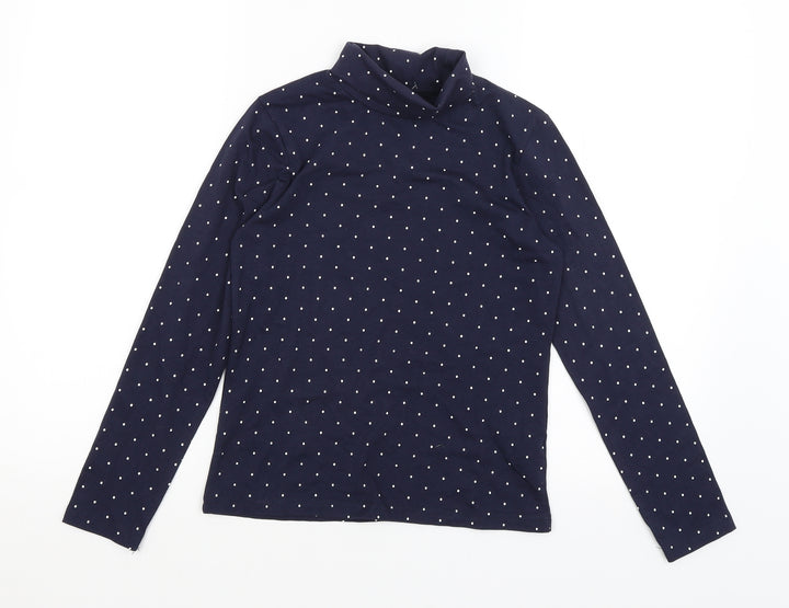 Primark Girls Blue Spotted  Basic T-Shirt Size 10-11 Years