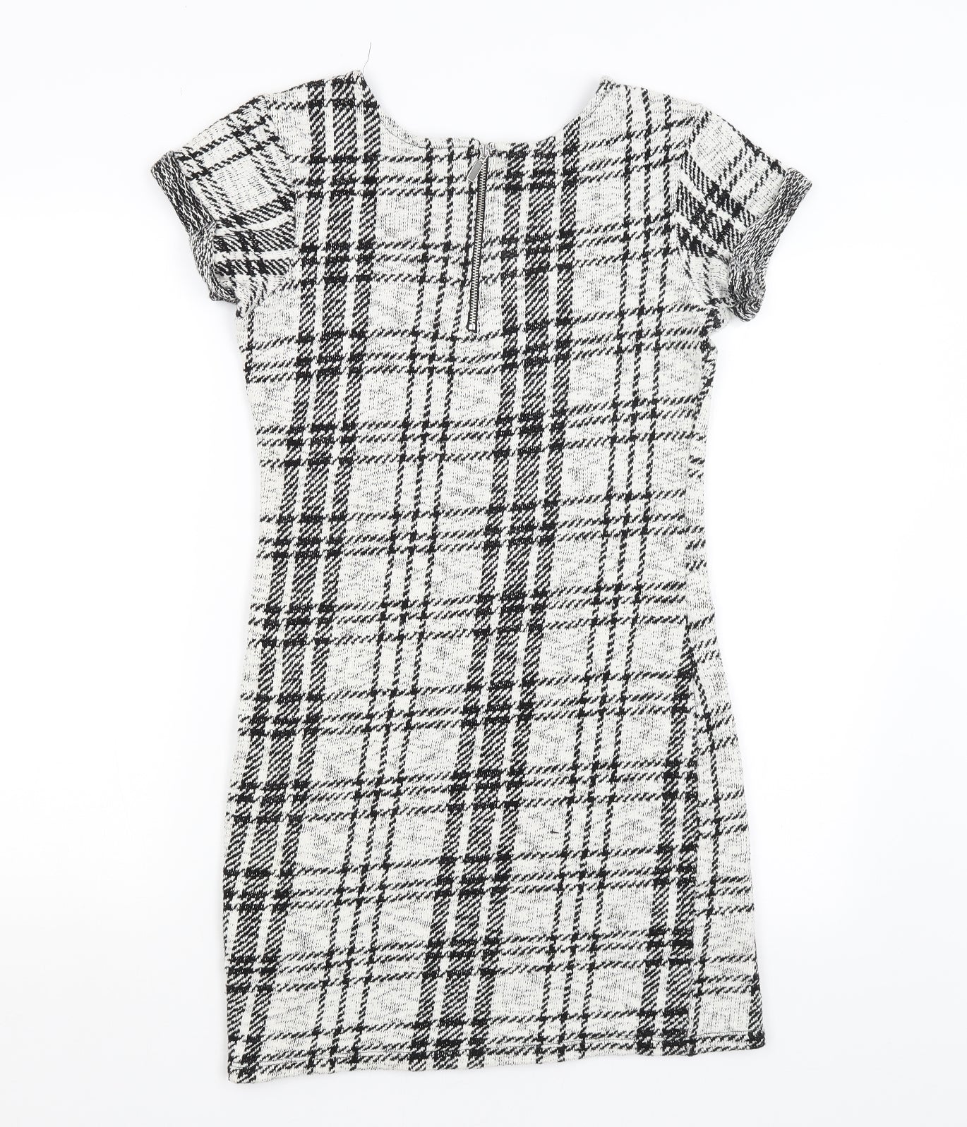 Select Womens White Plaid  Pencil Dress  Size 6