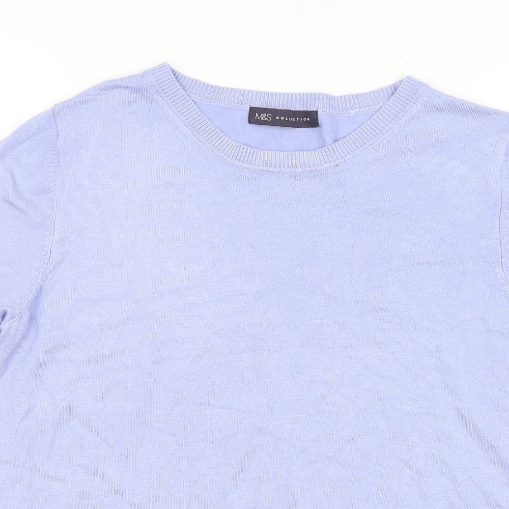 M&S Womens Purple   Basic T-Shirt Size 14