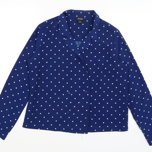 Monki Womens Blue Polka Dot  Jacket Blazer Size S