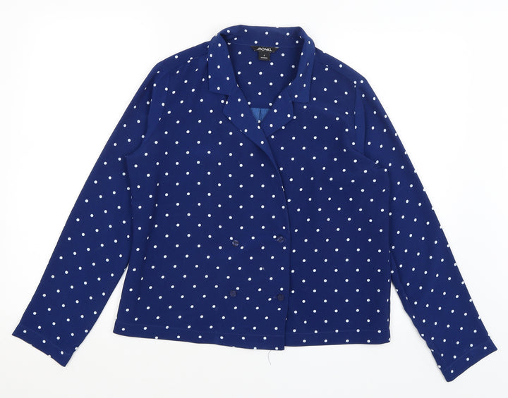 Monki Womens Blue Polka Dot  Jacket Blazer Size S