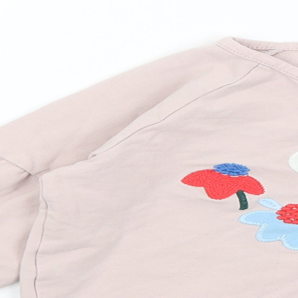 M&S Girls Pink   Pullover Jumper Size 2-3 Years  - Flowers