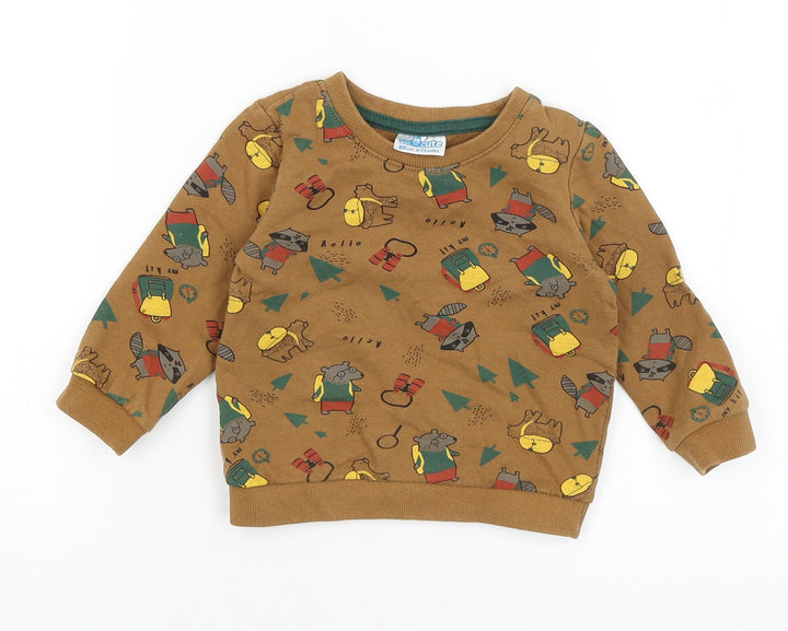 So Cute Baby Brown   Pullover Jumper Size 9-12 Months  - Woodland Animals