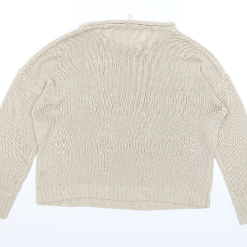 Basic Womens Beige   Pullover Jumper Size M