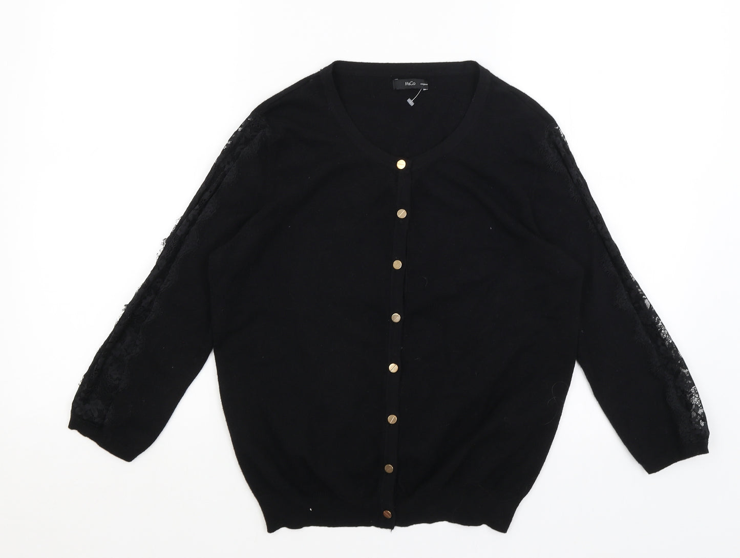 M&Co Womens Black   Cardigan Jumper Size 14