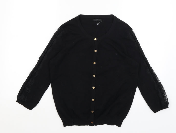 M&Co Womens Black   Cardigan Jumper Size 14