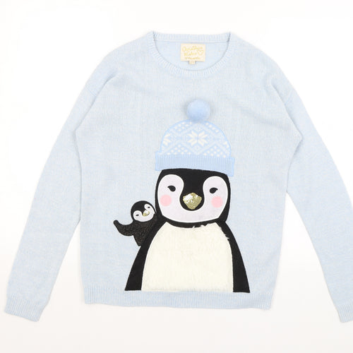Preworn Womens Blue   Pullover Jumper Size 10  - Penguins