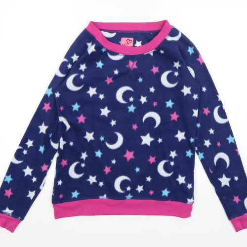 Adore Womens Blue Solid  Top Pyjama Top Size 8  - Stars & Moons