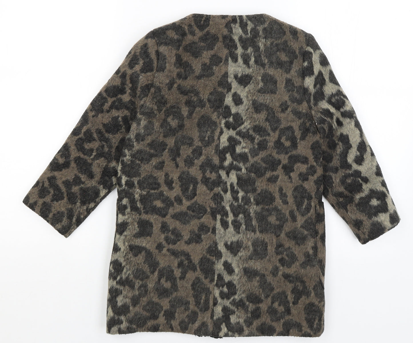 Matalan Girls Brown Animal Print  Overcoat Coat Size 8 Years
