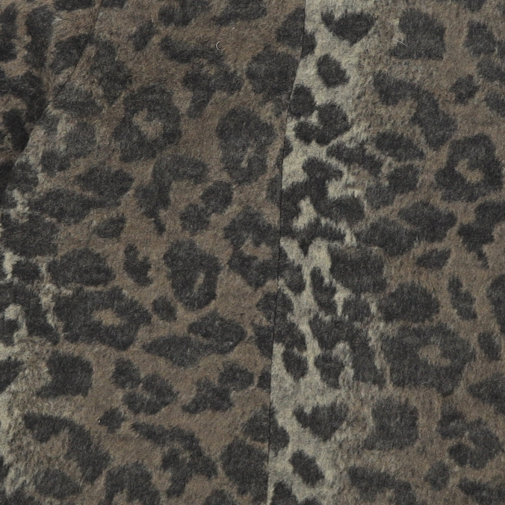 Matalan Girls Brown Animal Print  Overcoat Coat Size 8 Years