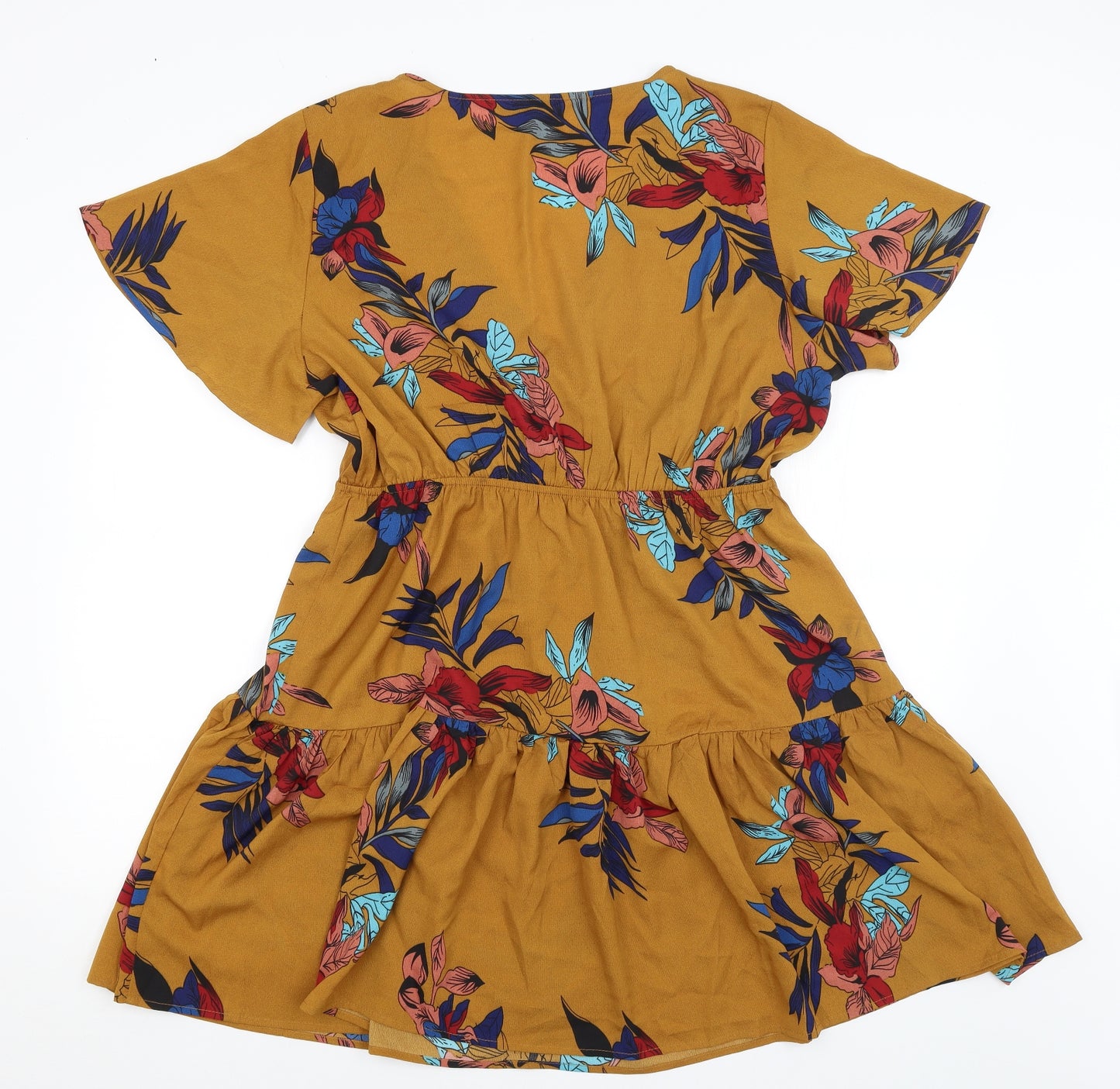 SheIn Womens Brown Floral  Skater Dress  Size XL