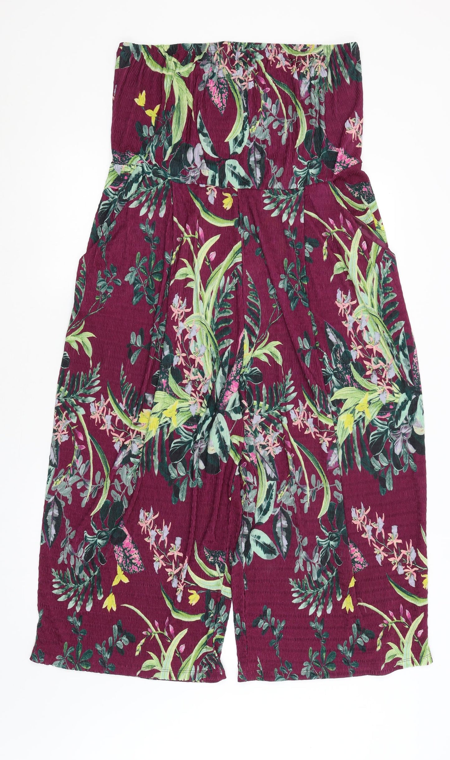 NEXT Womens Purple Floral  Playsuit One-Piece Size 18 L18 in