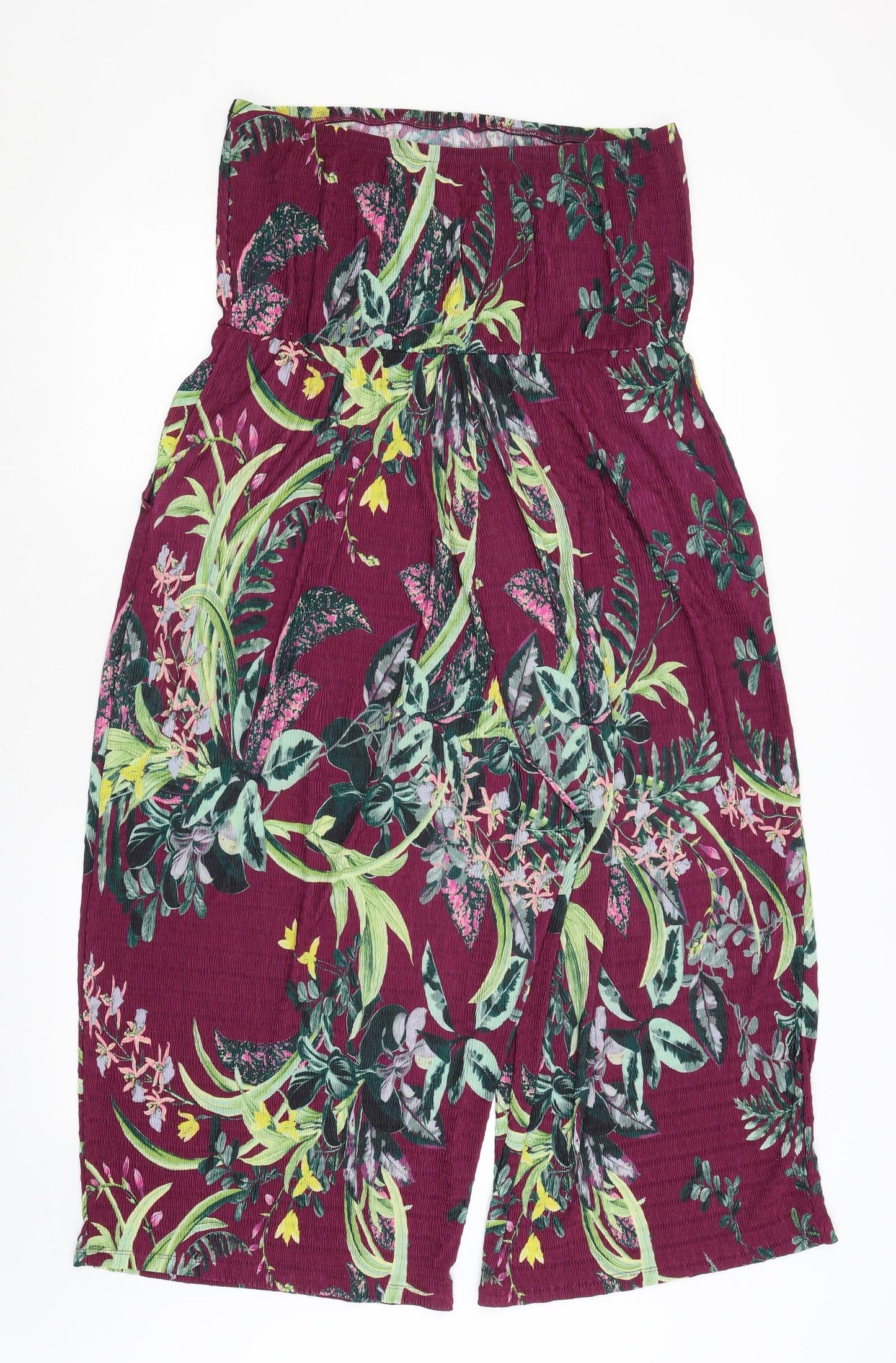 NEXT Womens Purple Floral  Playsuit One-Piece Size 18 L18 in