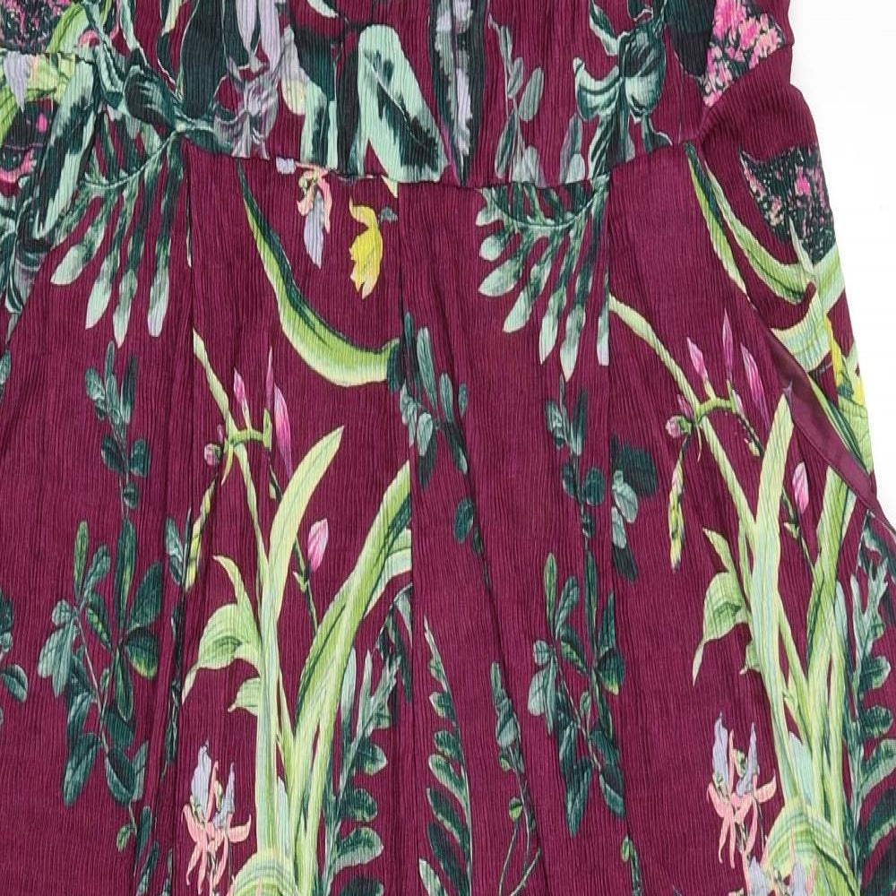 NEXT Womens Purple Floral  Playsuit One-Piece Size 18 L18 in