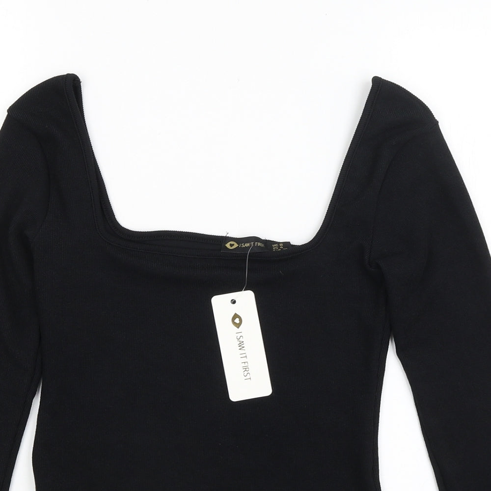 I SAW IT FIRST Womens Black   Bodysuit One-Piece Size 8