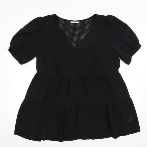 George Womens Black   Basic Button-Up Size 20
