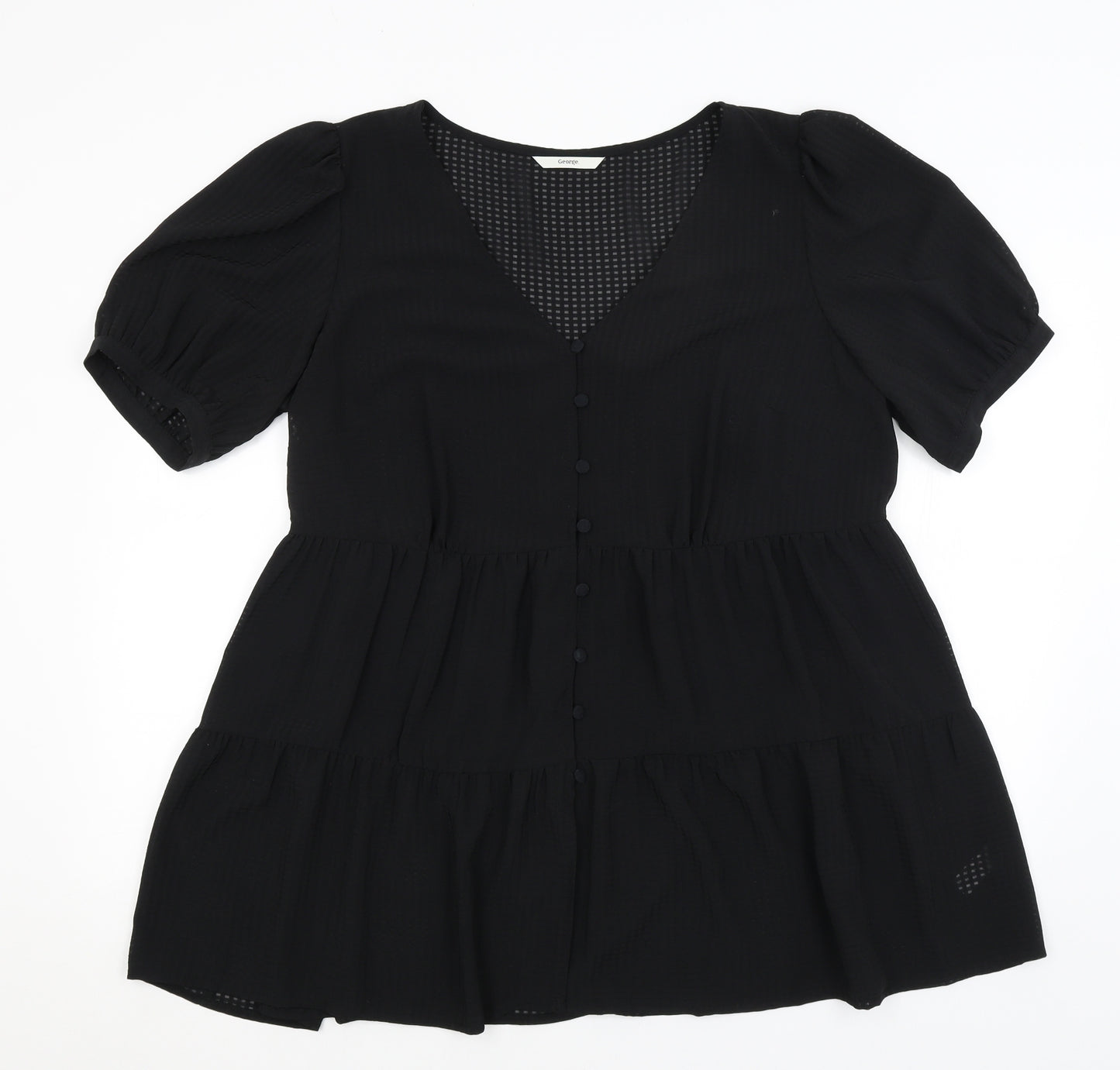 George Womens Black   Basic Button-Up Size 20