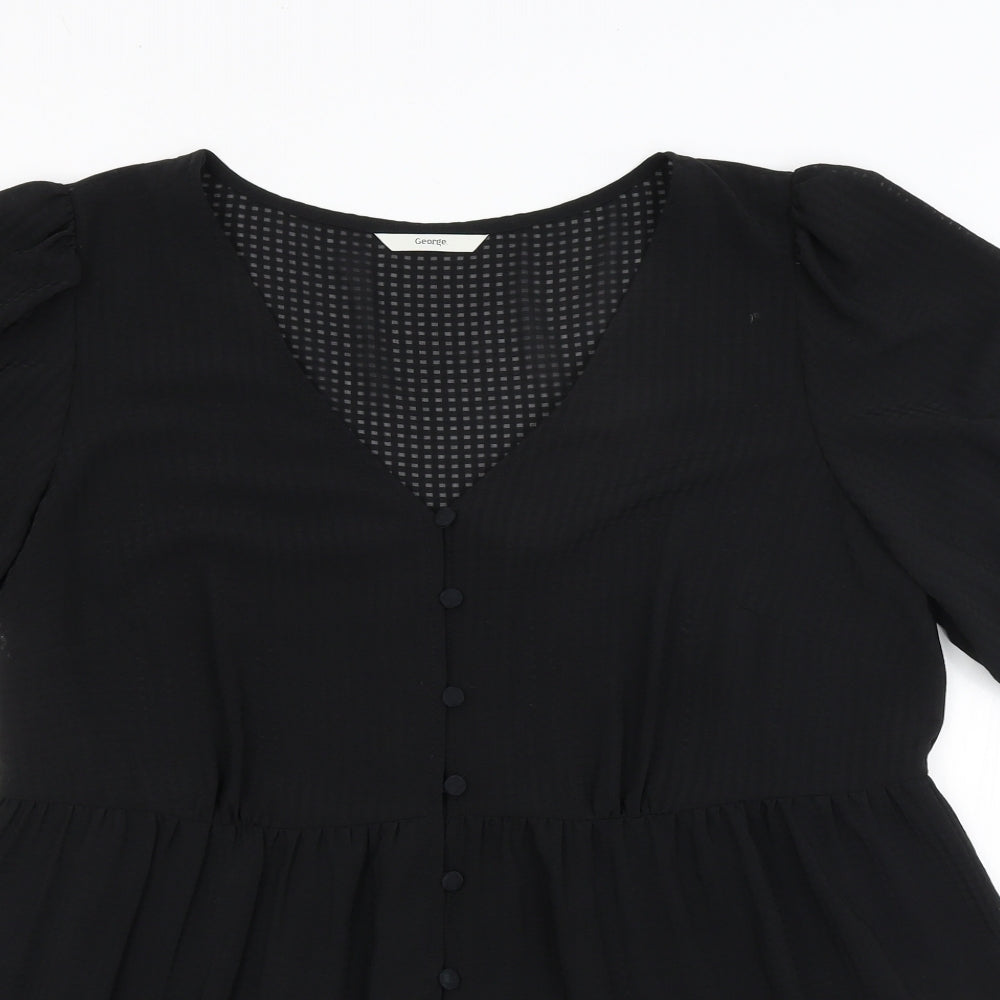 George Womens Black   Basic Button-Up Size 20
