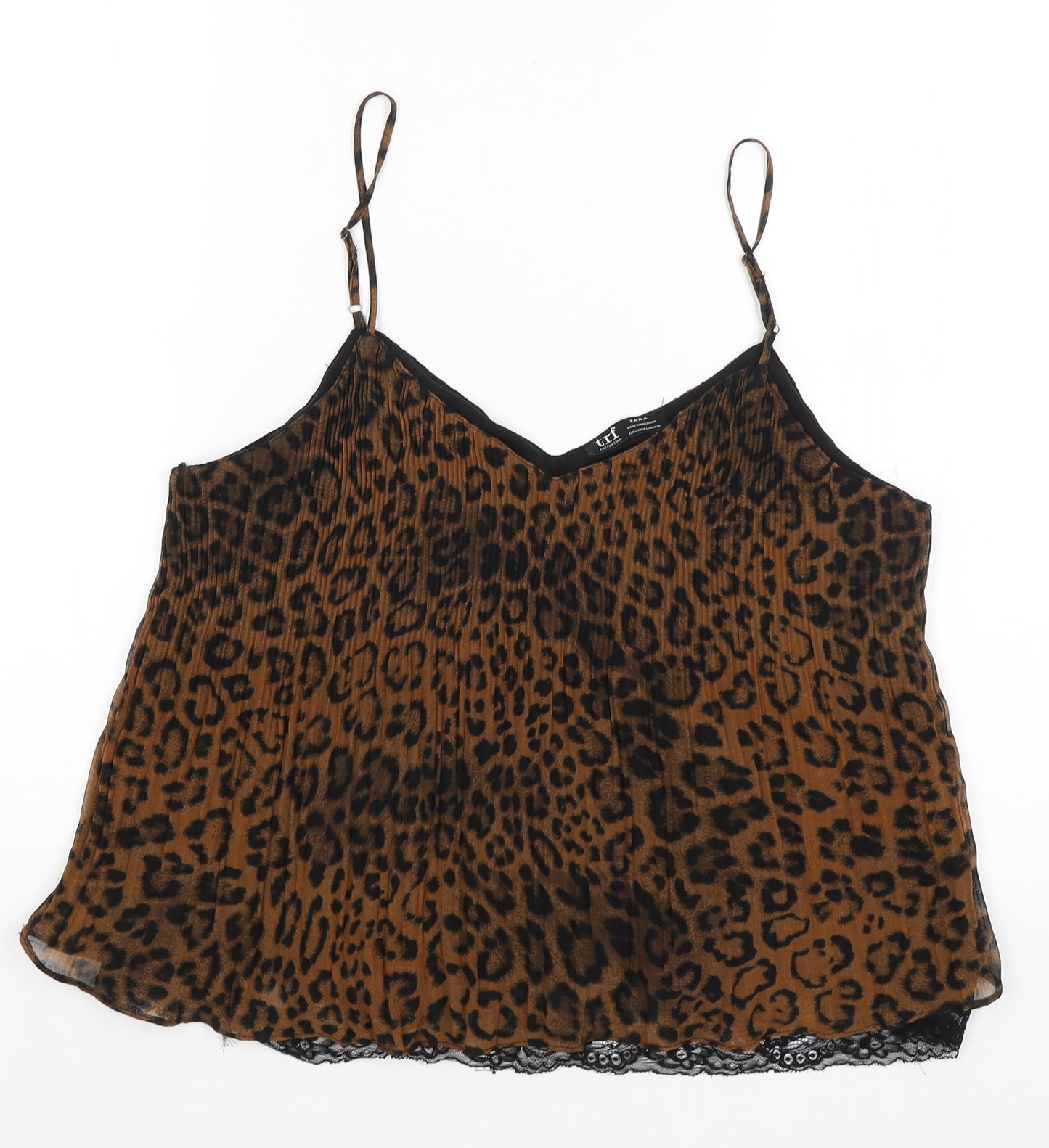 Zara Womens Brown Animal Print  Camisole Tank Size L