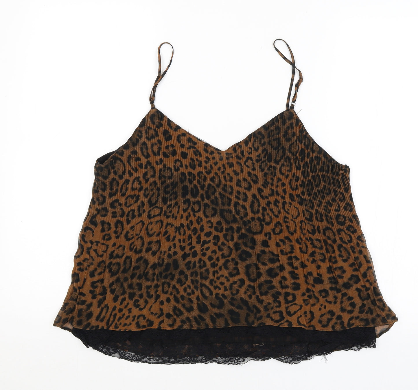 Zara Womens Brown Animal Print  Camisole Tank Size L