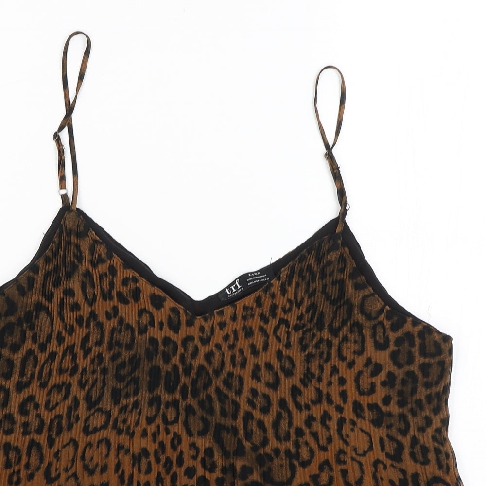Zara Womens Brown Animal Print  Camisole Tank Size L