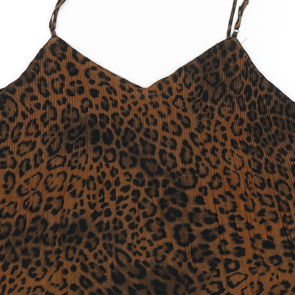 Zara Womens Brown Animal Print  Camisole Tank Size L