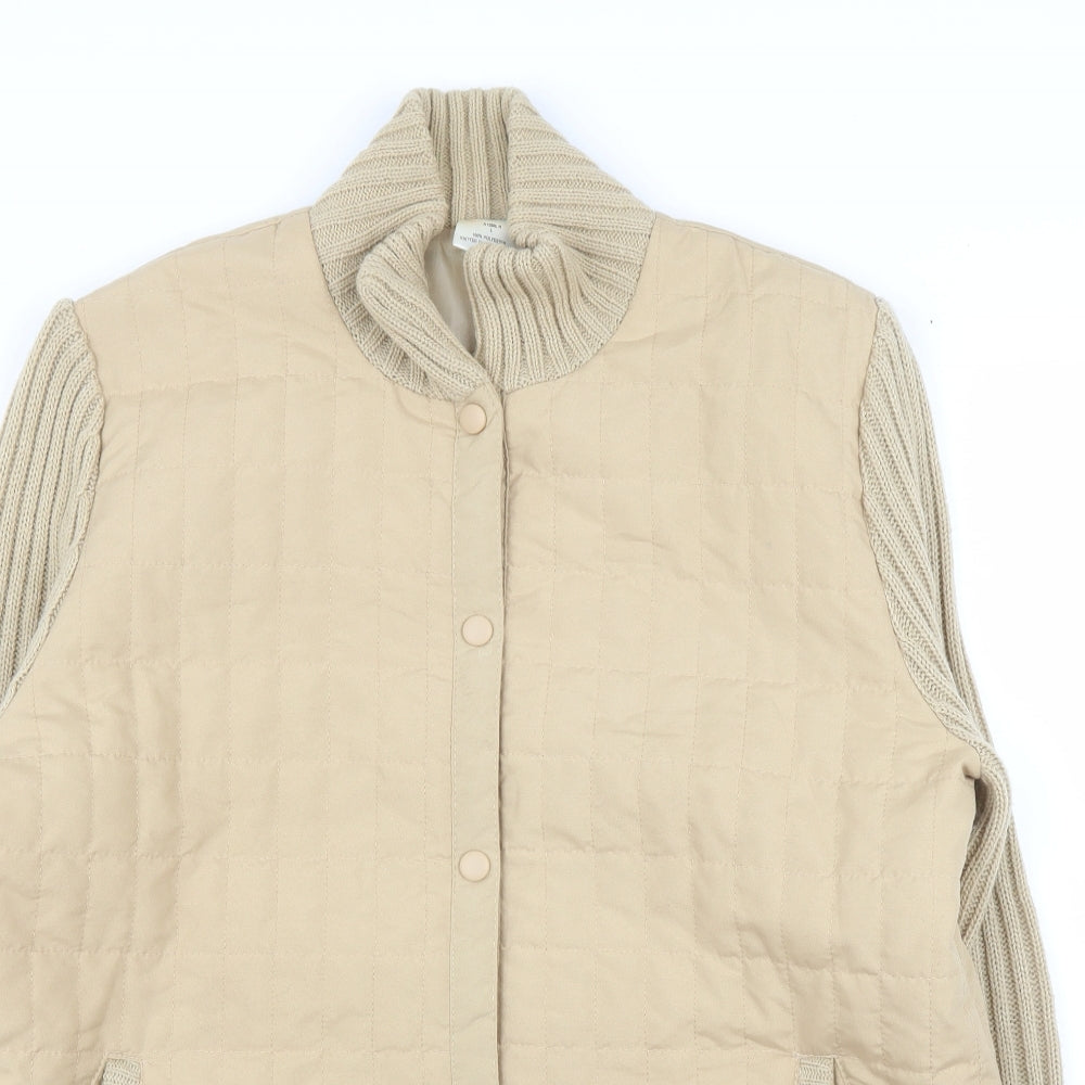 Damart Womens Beige   Quilted Coatigan Size L