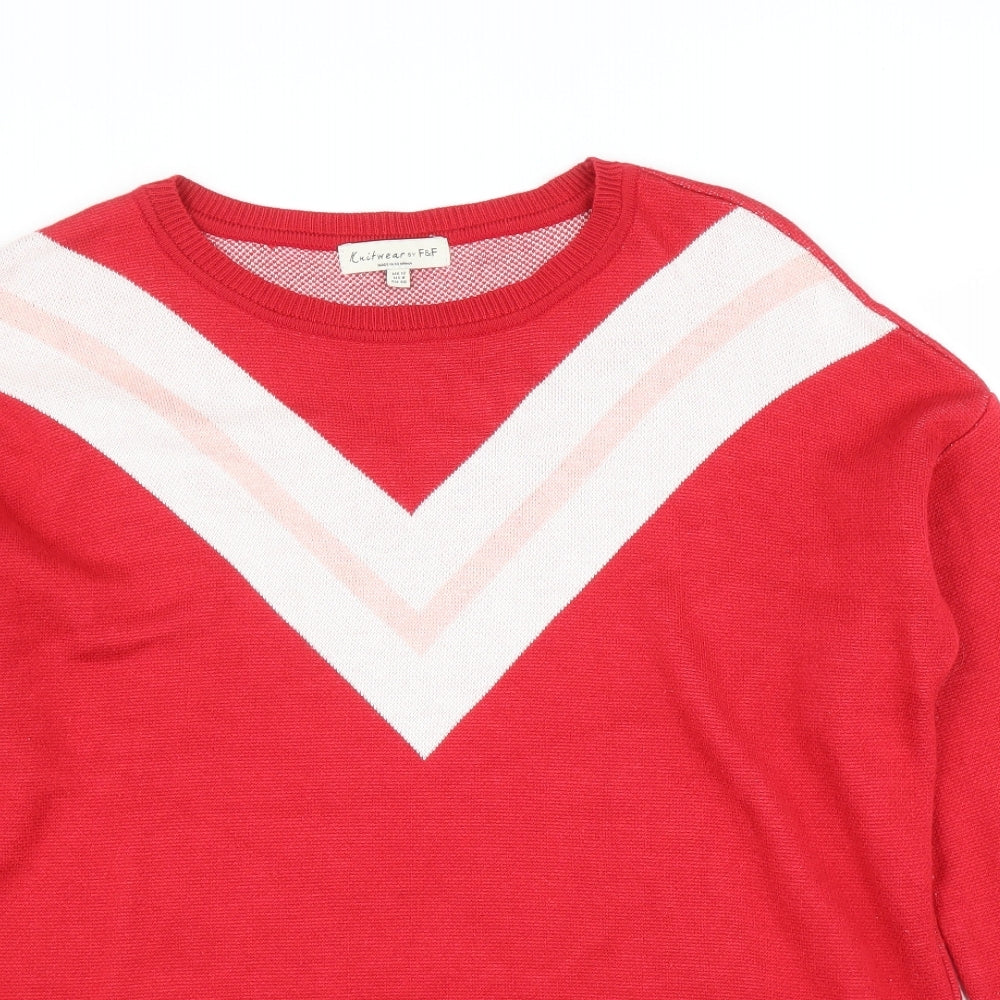 F&F Womens Red   Pullover Jumper Size 12