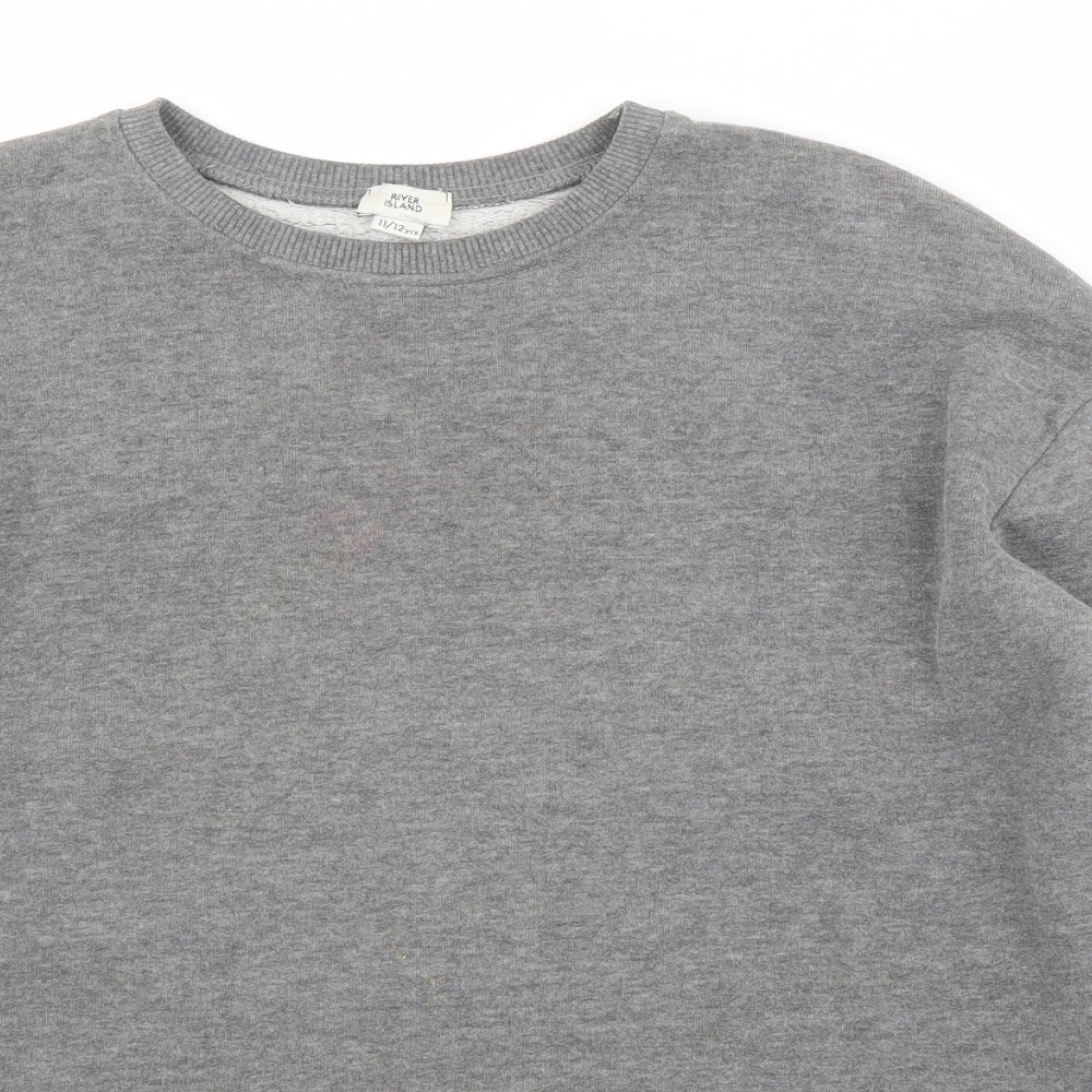 River Island Girls Grey   Pullover Jumper Size 11 Years