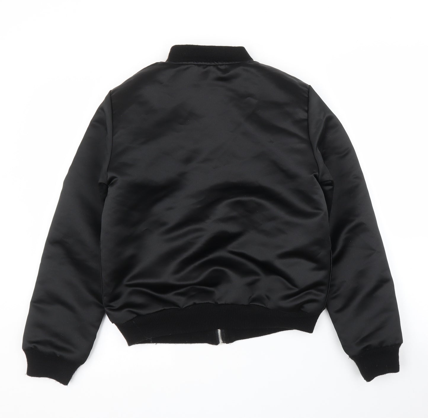 Select Womens Black   Bomber Jacket Coat Size 8