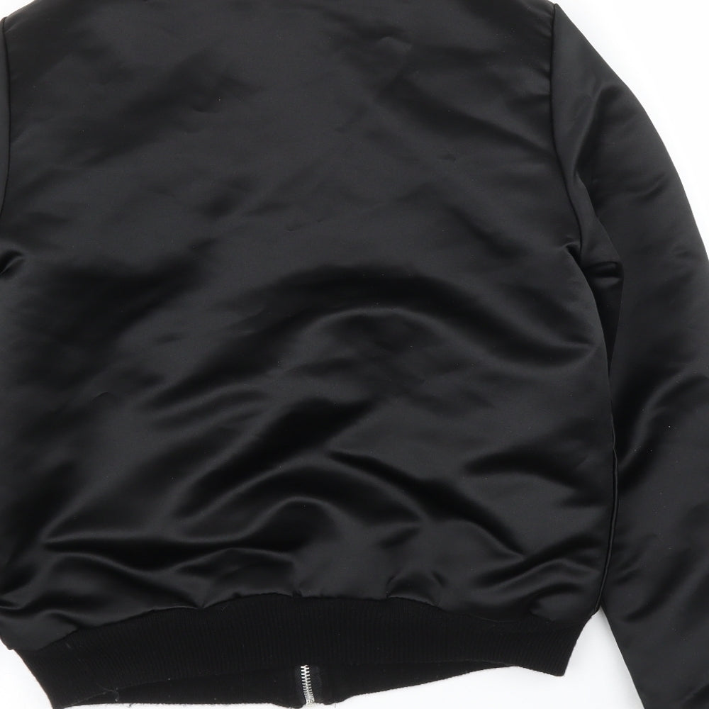 Select Womens Black   Bomber Jacket Coat Size 8
