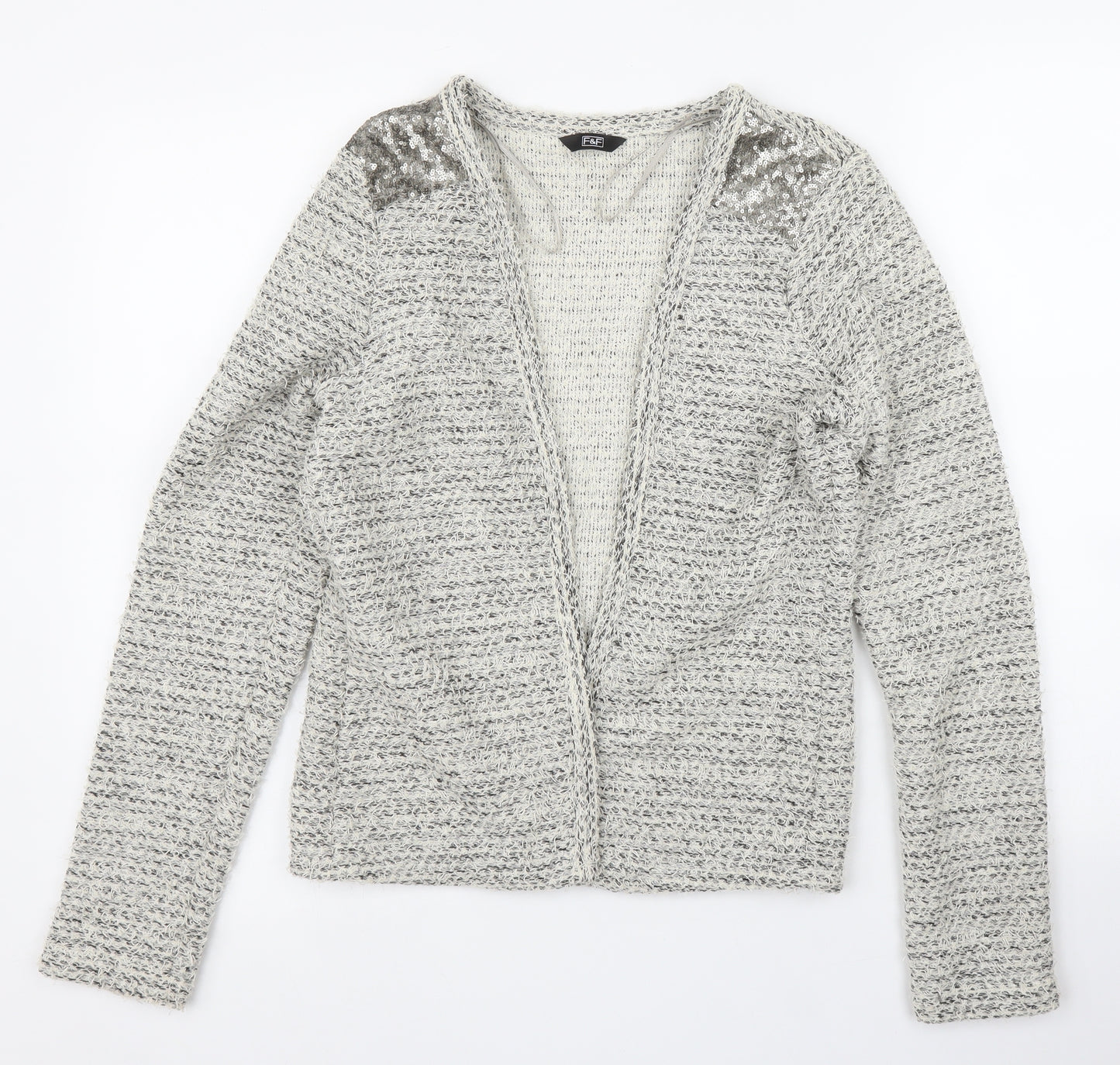 F&F Womens Grey   Cardigan Jumper Size 12  - Chanel jacket