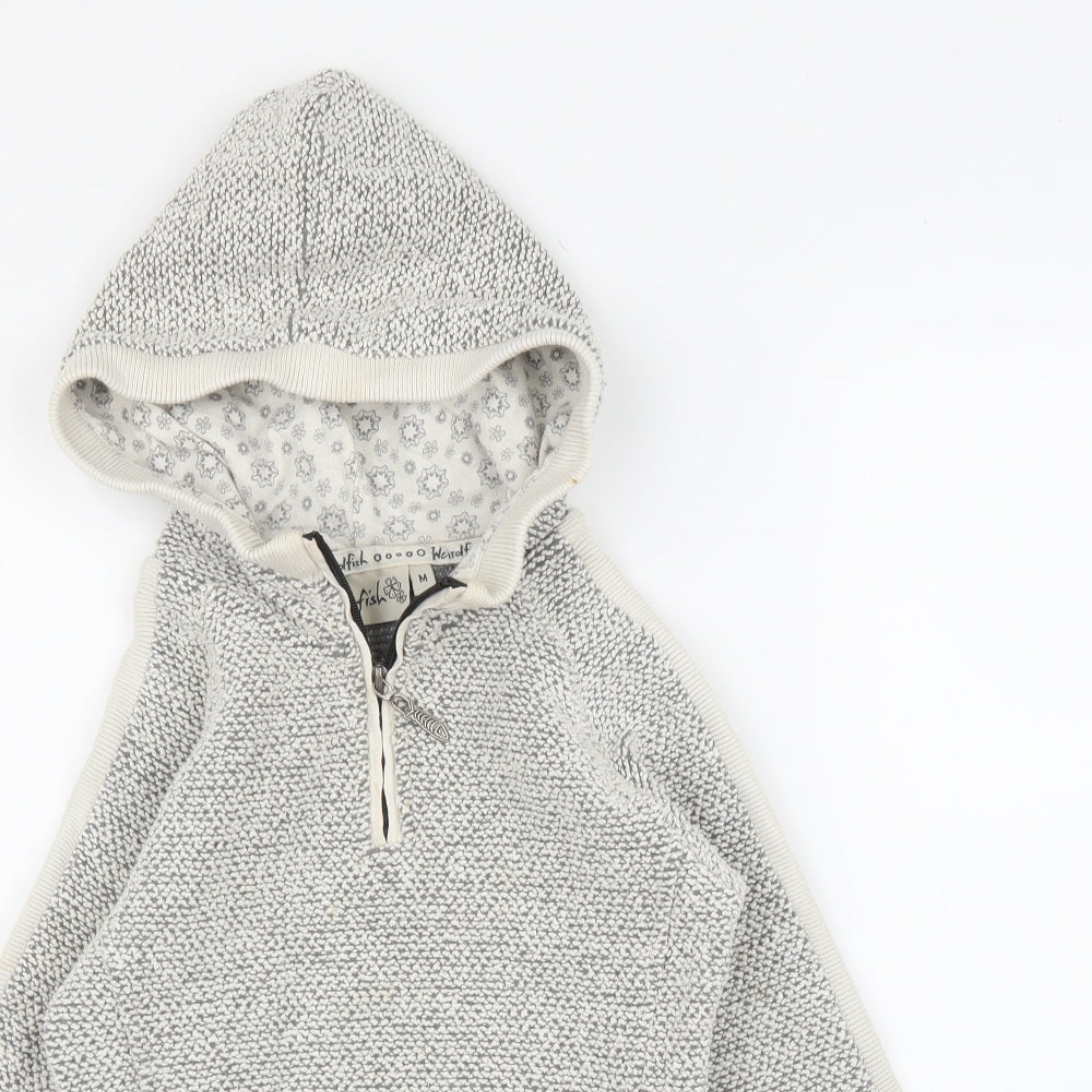 Weird Fish Girls Grey   Pullover Hoodie Size M