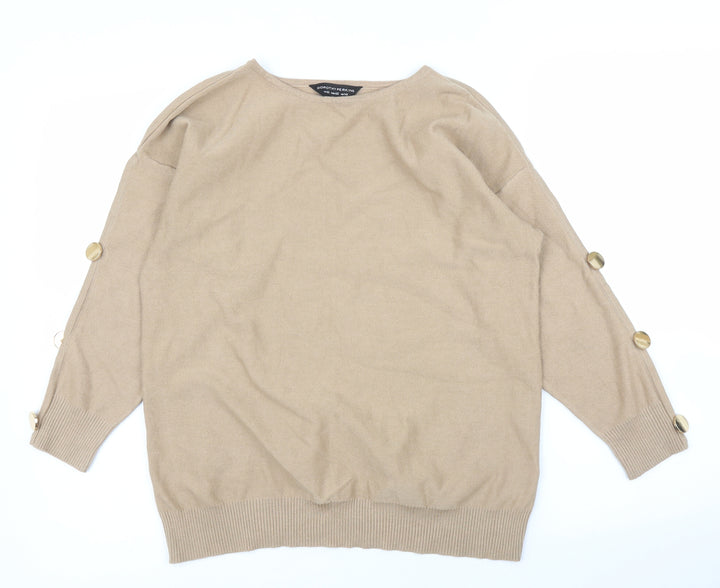 Dorothy Perkins Womens Beige   Pullover Jumper Size 14