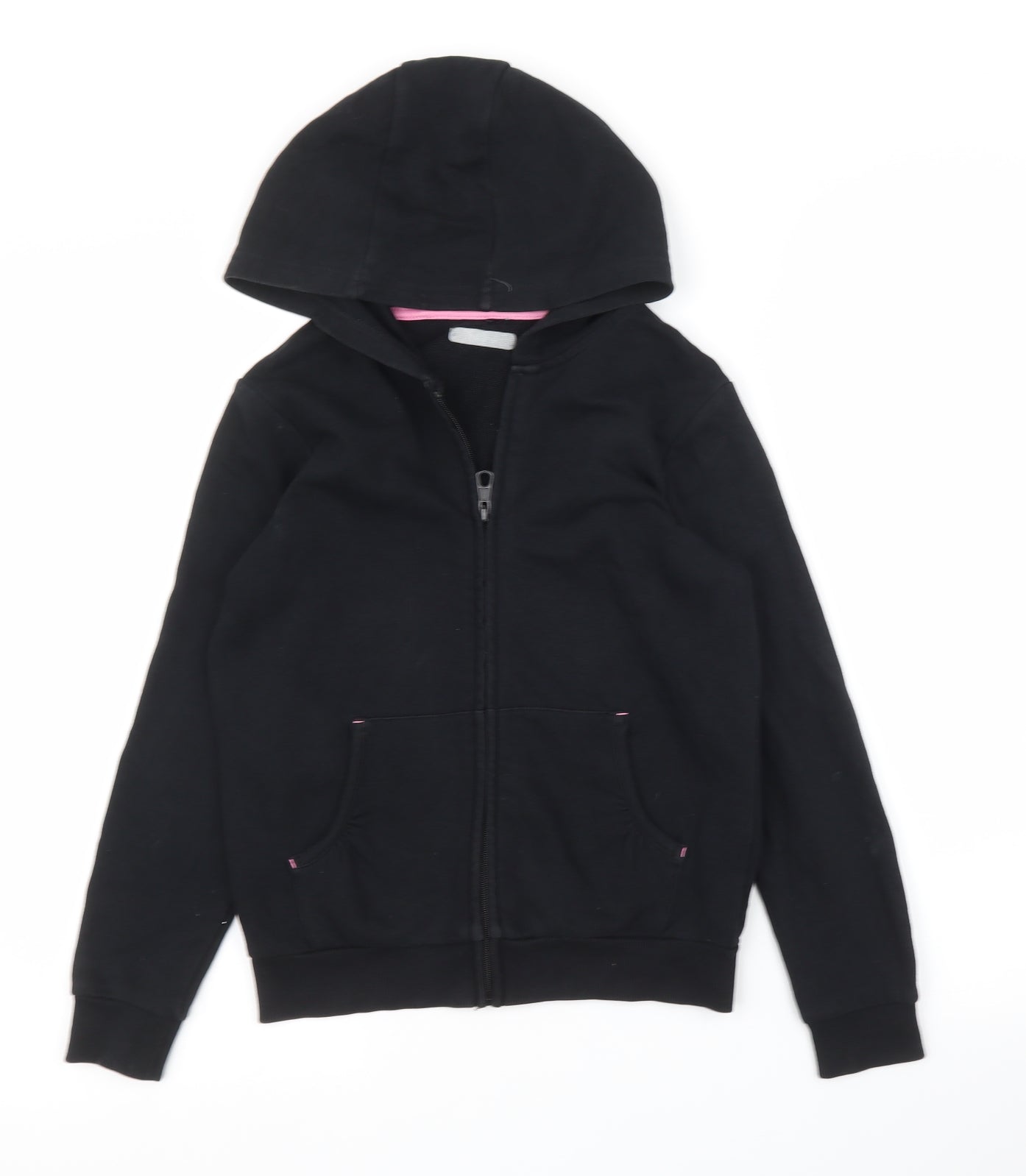 George Girls Black   Full Zip Hoodie Size 8-9 Years
